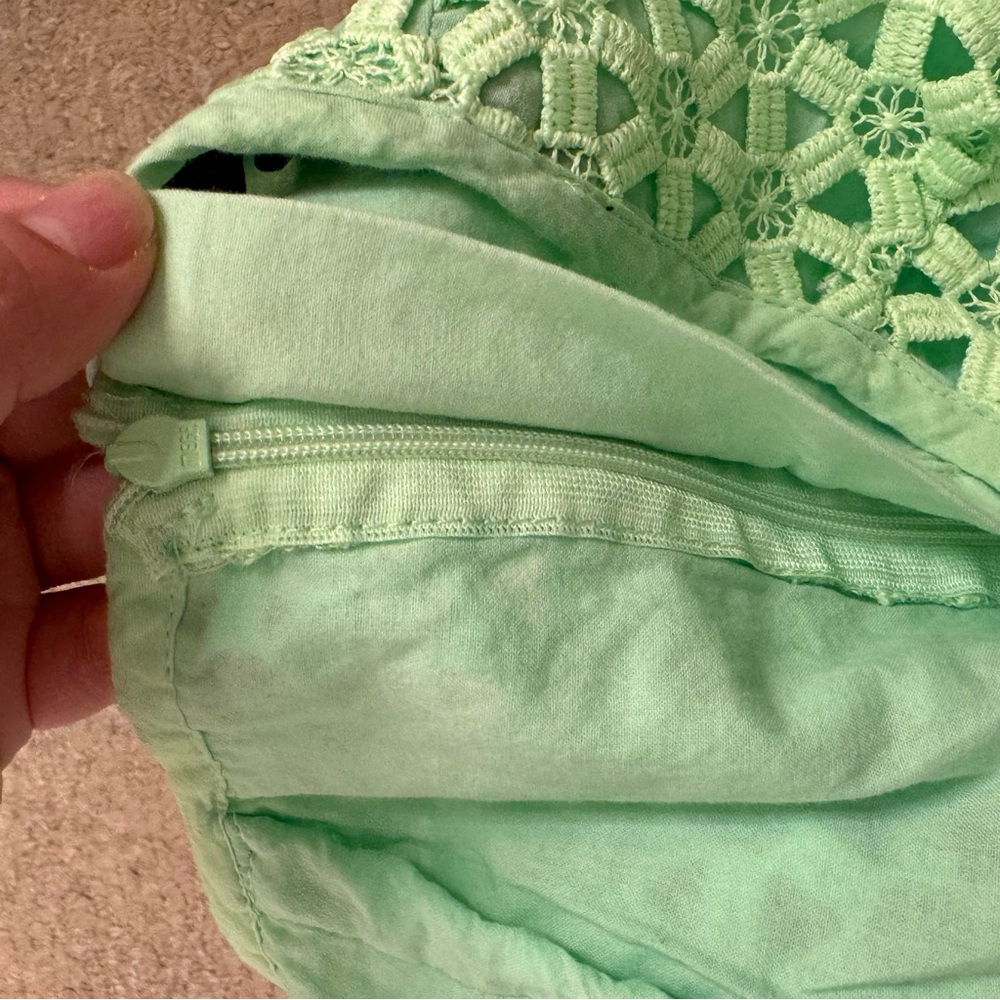 Zara Skirt Midi Crotchet Lace Size Medium Green - Picture 5 of 9
